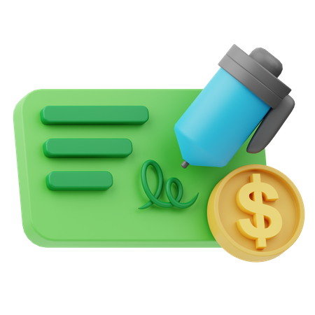 Bankscheck  3D Icon