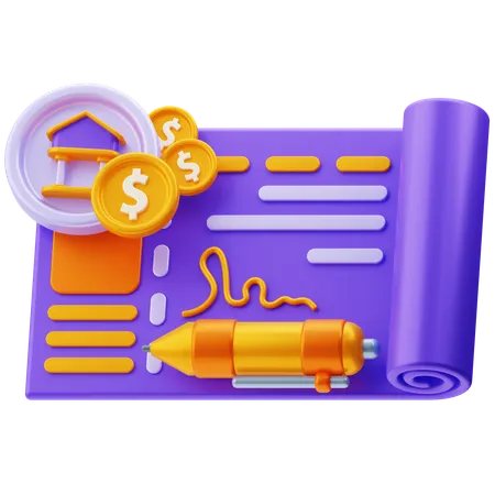 Bankscheck  3D Icon