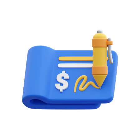 Bankscheck  3D Icon