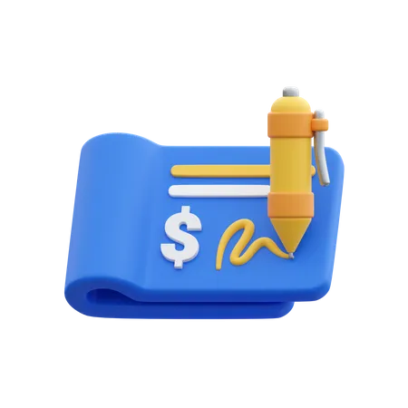 Bankscheck  3D Icon