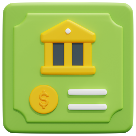 Bankbescheinigung  3D Icon