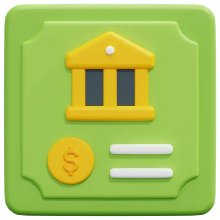 Bankbescheinigung  3D Icon