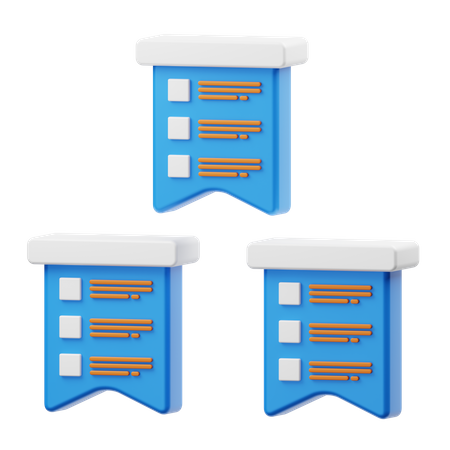 Banner Chart  3D Icon