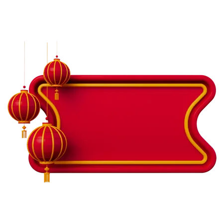 Bandeira do ano novo chinês  3D Icon