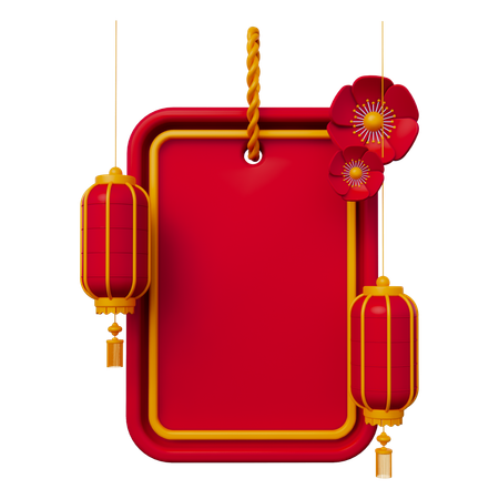 Bandeira do ano novo chinês  3D Icon