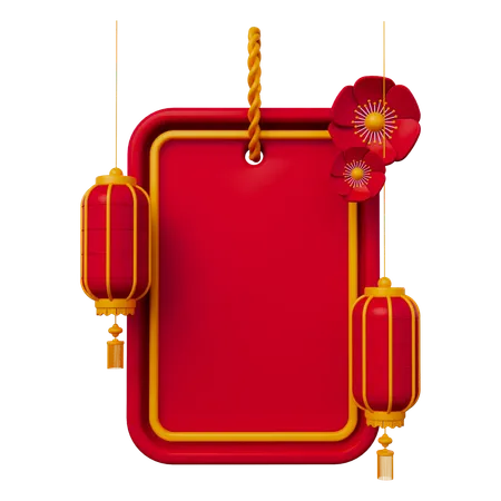 Bandeira do ano novo chinês  3D Icon