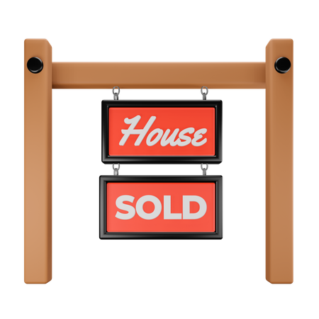 Banner de casa vendida  3D Illustration