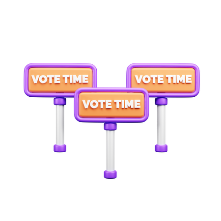 Banner de tiempo de votación  3D Icon