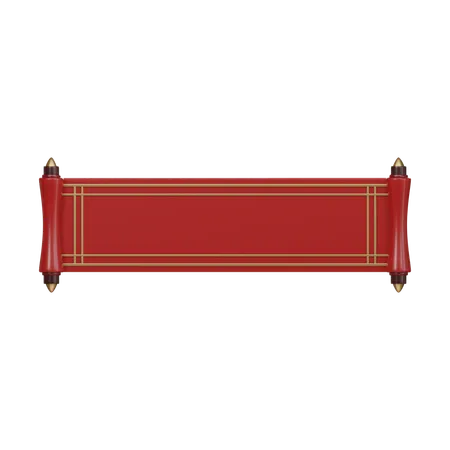 Pancarta decorativa roja  3D Icon