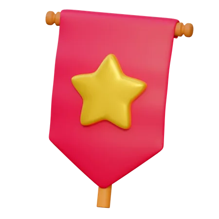 Banner Flag  3D Icon