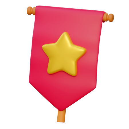 Banner-Flagge  3D Icon
