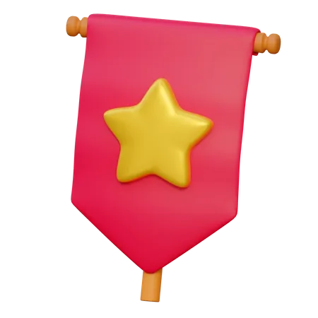Banner-Flagge  3D Icon