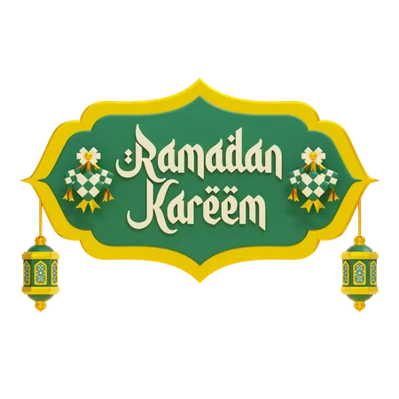 Bandeira do Ramadã Kareem  3D Icon