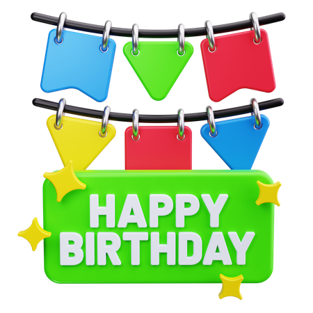 Bannière d'anniversaire  3D Icon