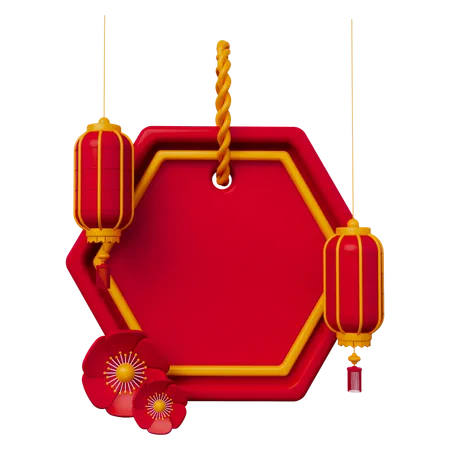 Bannière chinoise  3D Icon