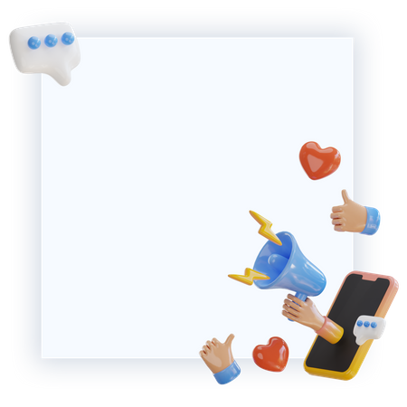Bannière de marketing numérique avec espace blanc  3D Icon