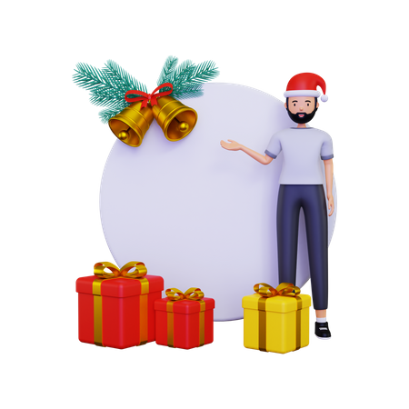 Bannière de promotion pour Noël  3D Illustration