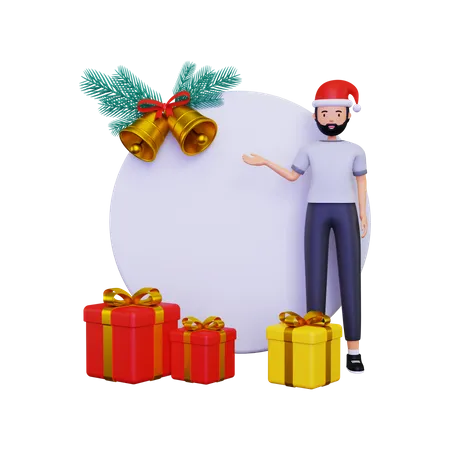 Bannière de promotion pour Noël  3D Illustration