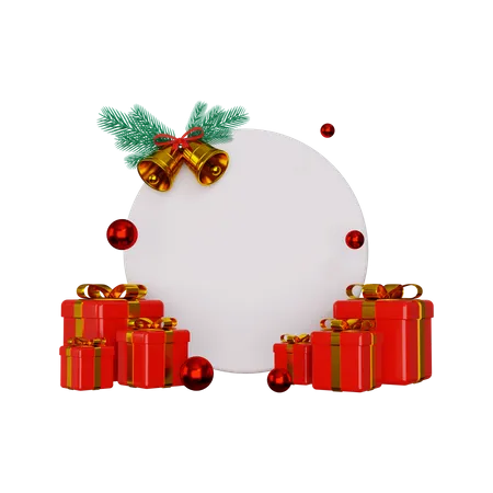 Bannière de promotion pour Noël  3D Illustration