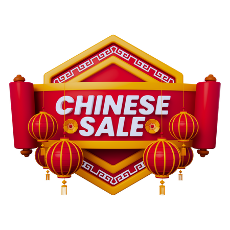 Bannière de vente chinoise  3D Icon