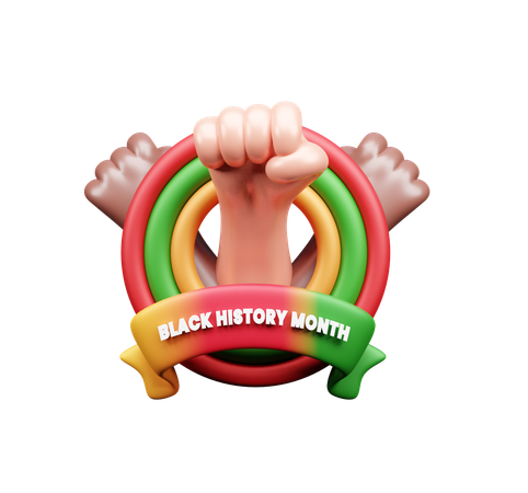 Bannière du mois de l'histoire des noirs  3D Icon