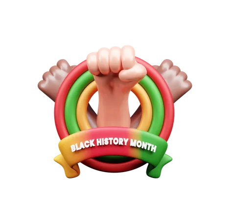 Bannière du mois de l'histoire des noirs  3D Icon