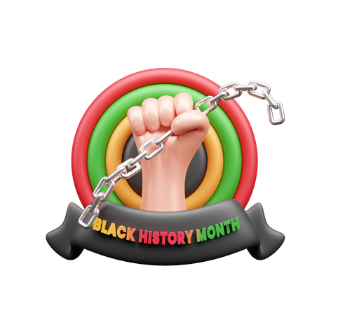 Bannière du mois de l'histoire des noirs  3D Icon