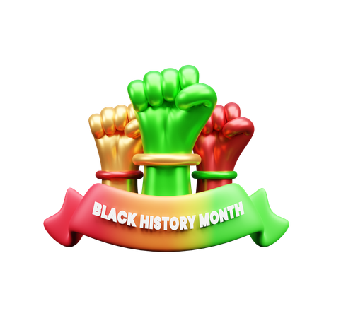 Bannière du mois de l'histoire des noirs  3D Icon