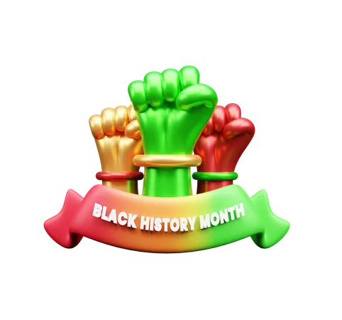 Bannière du mois de l'histoire des noirs  3D Icon