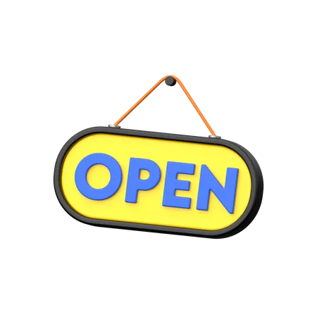 Bannière ouverte pour les acheteurs en ligne.  3D Icon