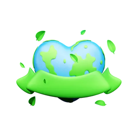 Bannière de la terre  3D Icon