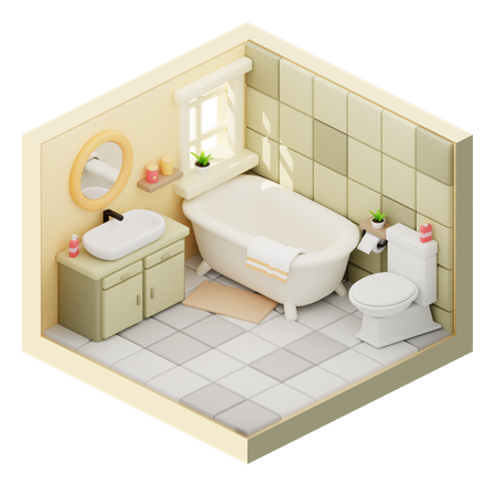 Baño  3D Icon