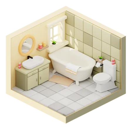 Baño  3D Icon