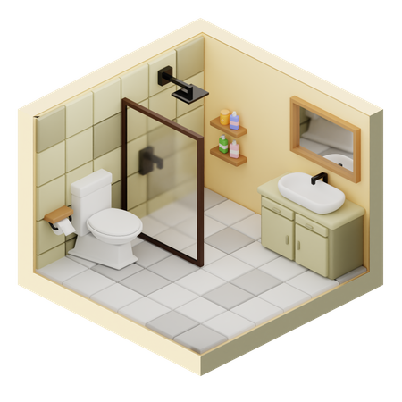 Baño  3D Icon