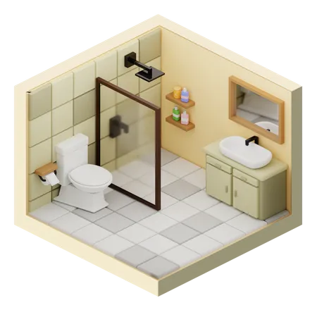 Baño  3D Icon