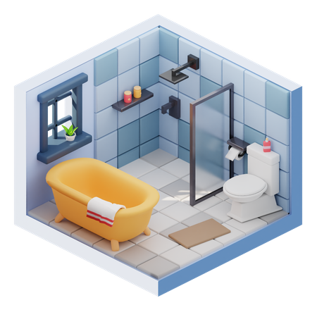 Baño  3D Icon