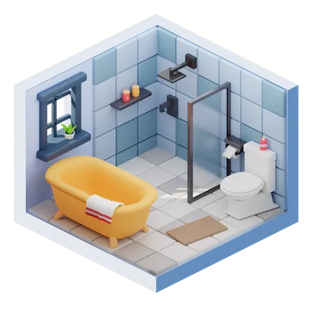 Baño  3D Icon