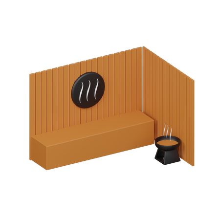 Cuarto de vapor  3D Icon