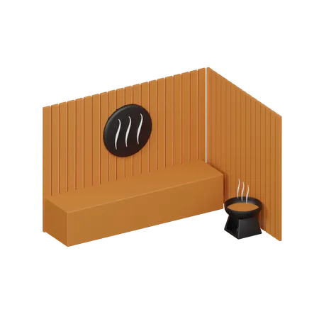 Cuarto de vapor  3D Icon