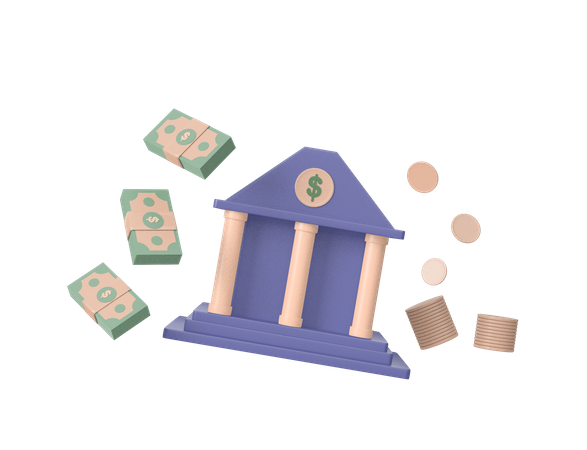 Architecture bancaire  3D Icon