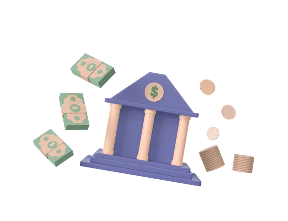 Architecture bancaire  3D Icon