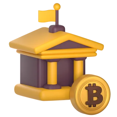 Banque bitcoin  3D Icon