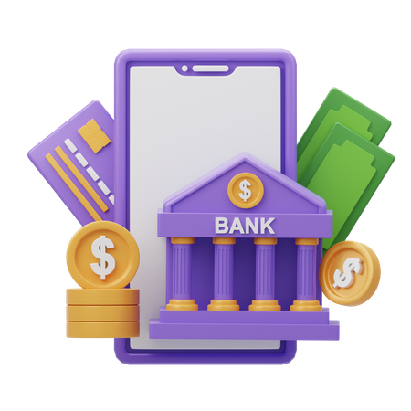 Banque numérique  3D Icon