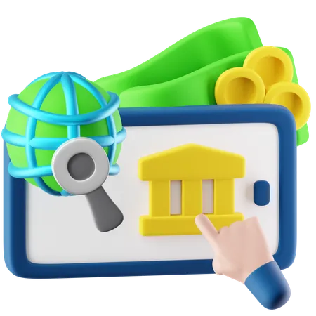 Services bancaires en ligne  3D Icon