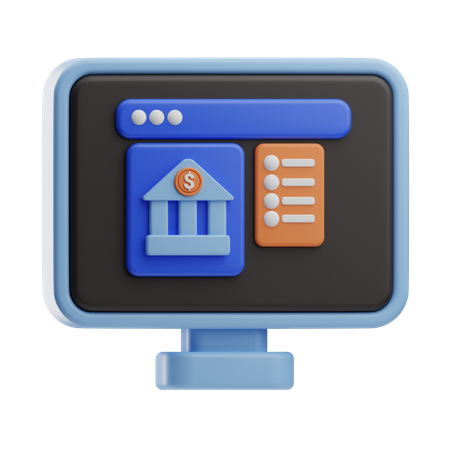 Services bancaires en ligne  3D Icon