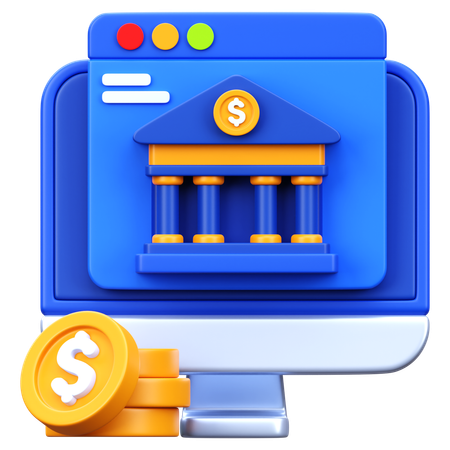 Services bancaires sur Internet  3D Icon