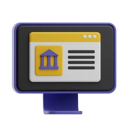 Services bancaires en ligne  3D Icon