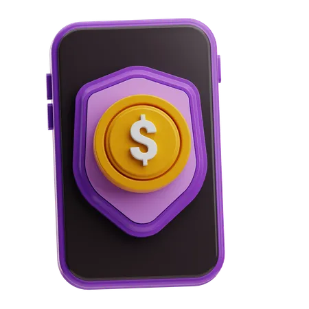 Services bancaires mobiles sécurisés  3D Icon