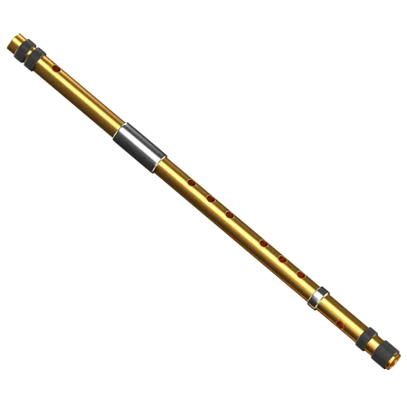 3 D Illustration Of A Black And Gold Bansuri 3D Icon