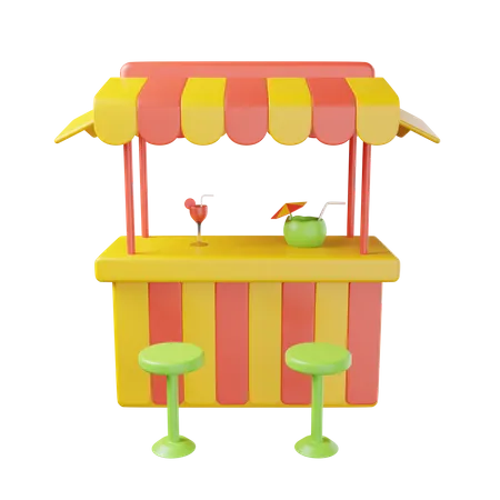 Bar Beach  3D Illustration